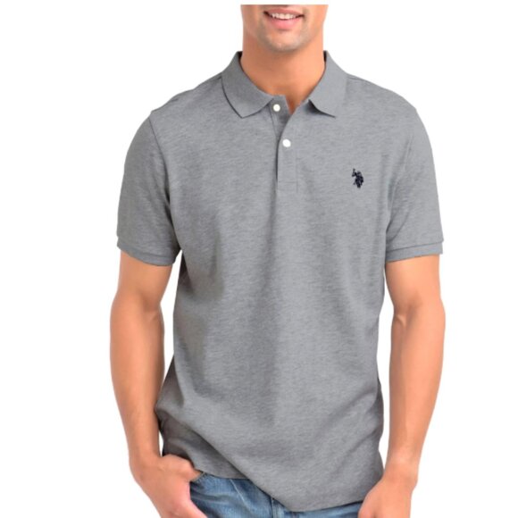 U.S. Polo Assn. Men's Heather Pique Logo Polo Shirt Size Medium - Picture 1 of 5